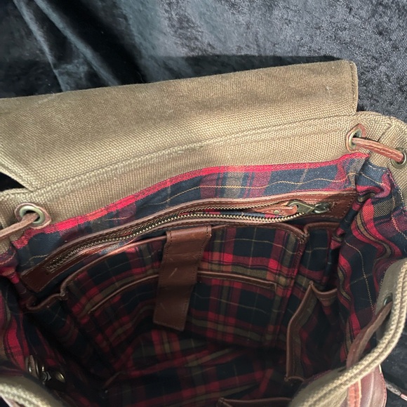 WILL LEATHER GOODS Leather and Canvas Backpack - Picture 6 of 7